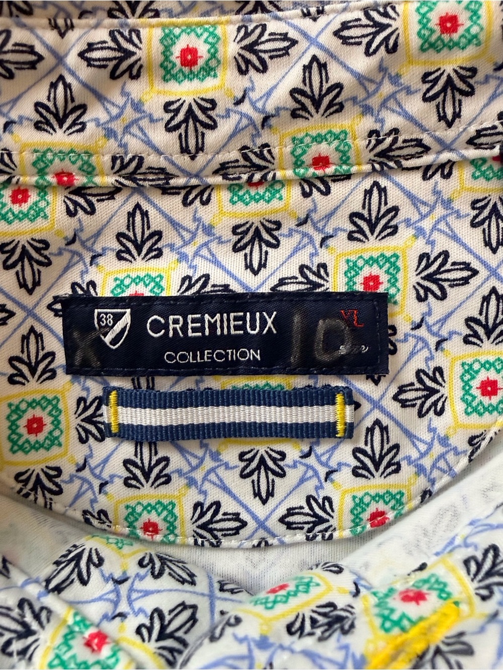 Daniel Cremieux Men’s Short Sleeve Geo-Print Polo White, Black,Green Size-XL EUC - Picture 2 of 6
